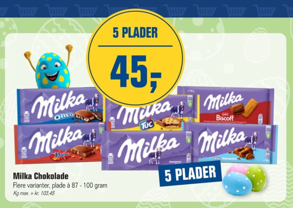 Milka Daim, Chokoladeplade 