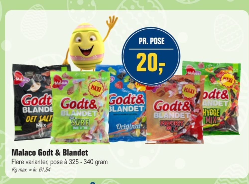 Malaco Godt & Blandet, Slikpose Favorit Mix