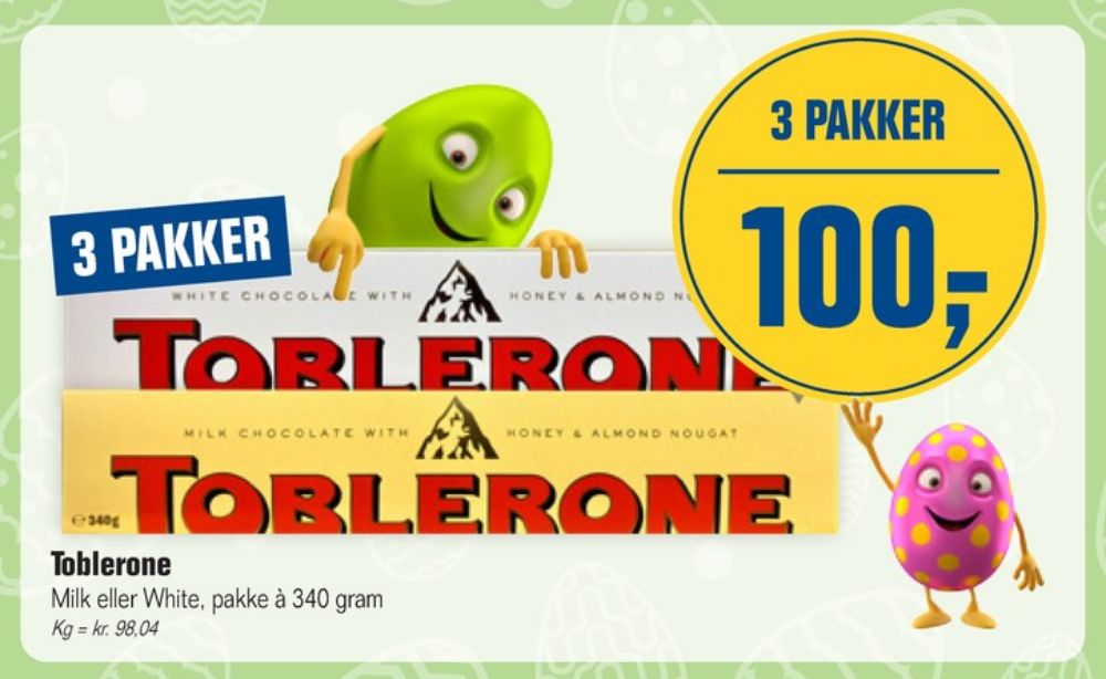 Toblerone, Chokolade White
