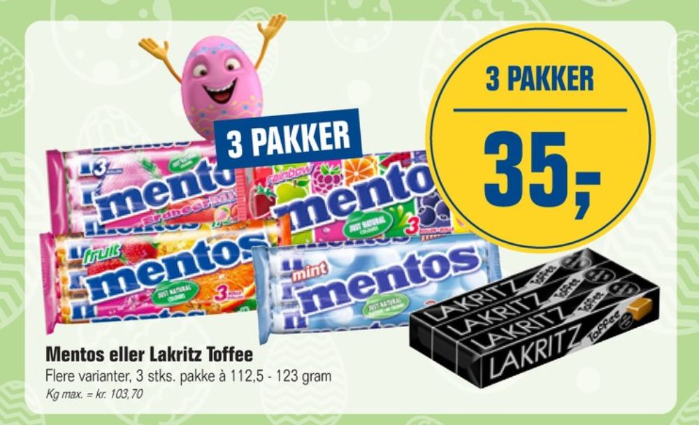 Mentos, Pastiller Fruit