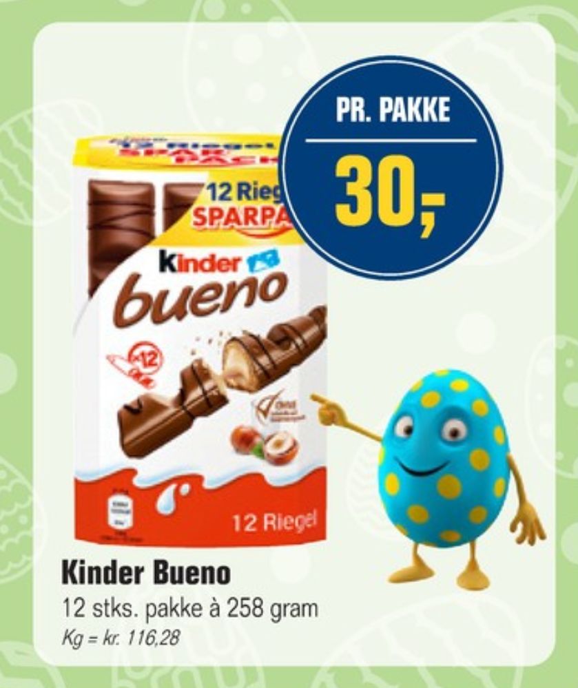 Kinder Bueno, Chokoladestænger