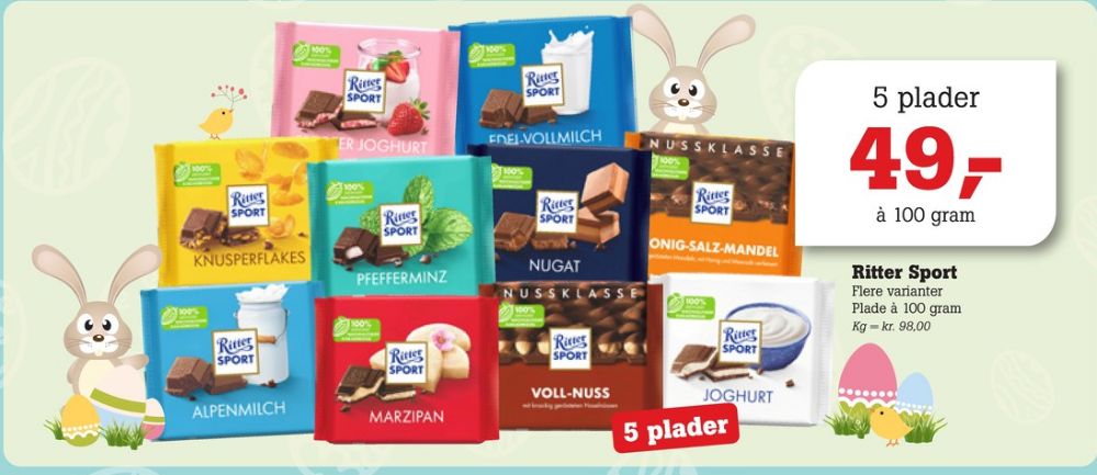 Ritter Sport, Chokoladeplade Erdbeer Joghurt