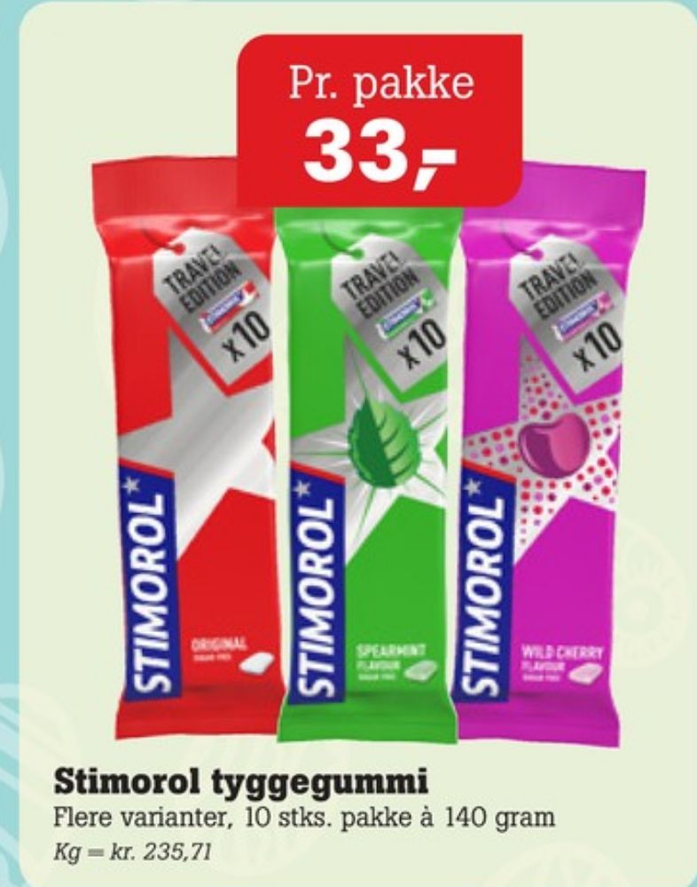 Stimorol, Tyggegummi Spearmint