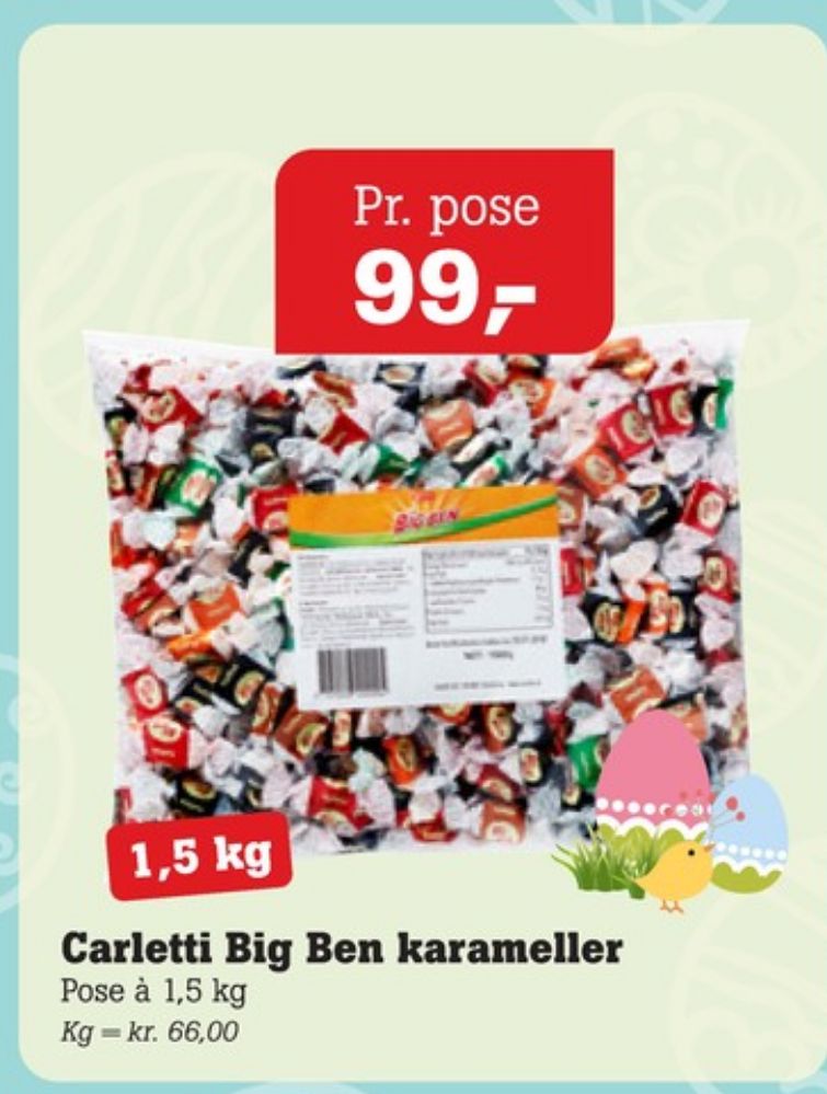 Carletti Big Ben, Karameller Blandede