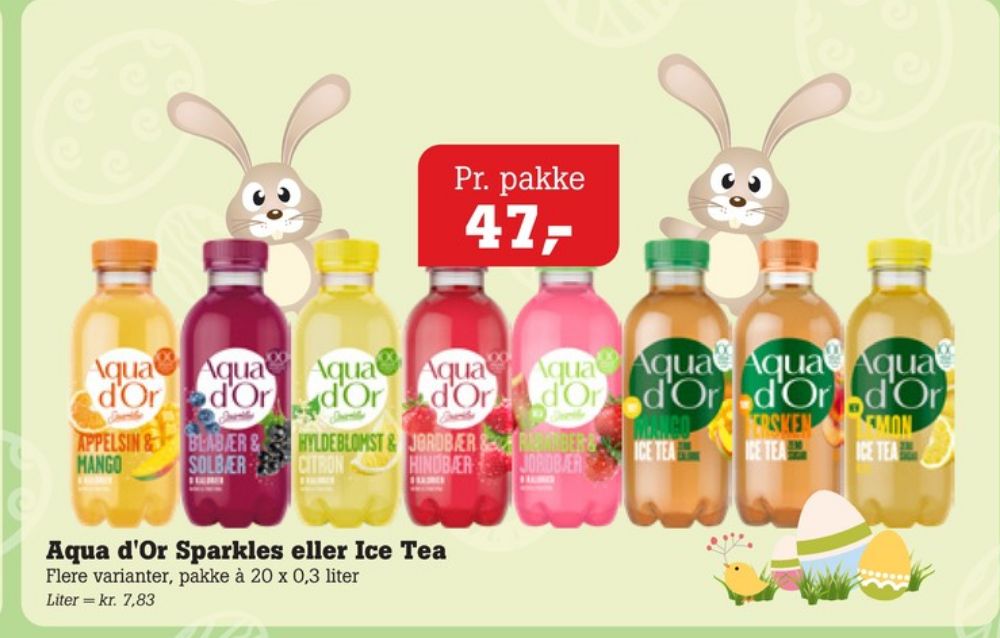 Aqua d'Or Sparkles, Mineralvand med brus jordbær og hindbær 20 pk.