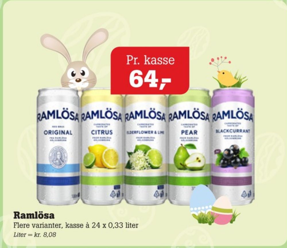 Ramlösa Citrus, Mineralvand med brus 24 pk.