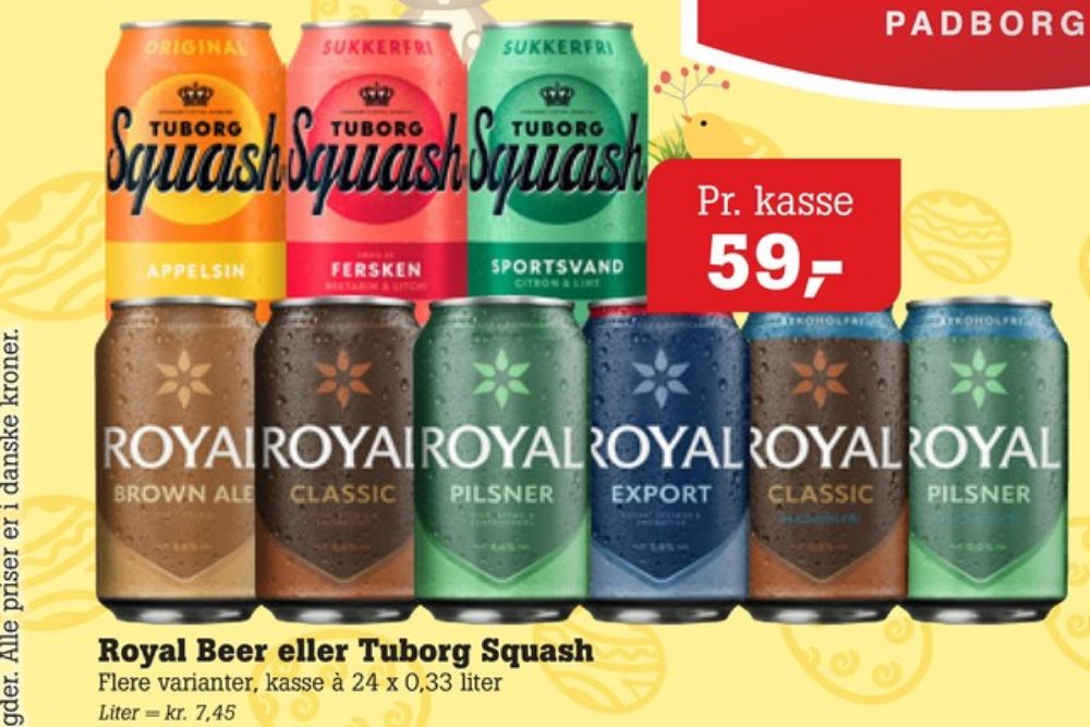 Tuborg Squash, Ferskensodavand Sukkerfri 24 pk.