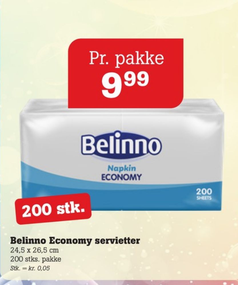 Belinno, Servietter