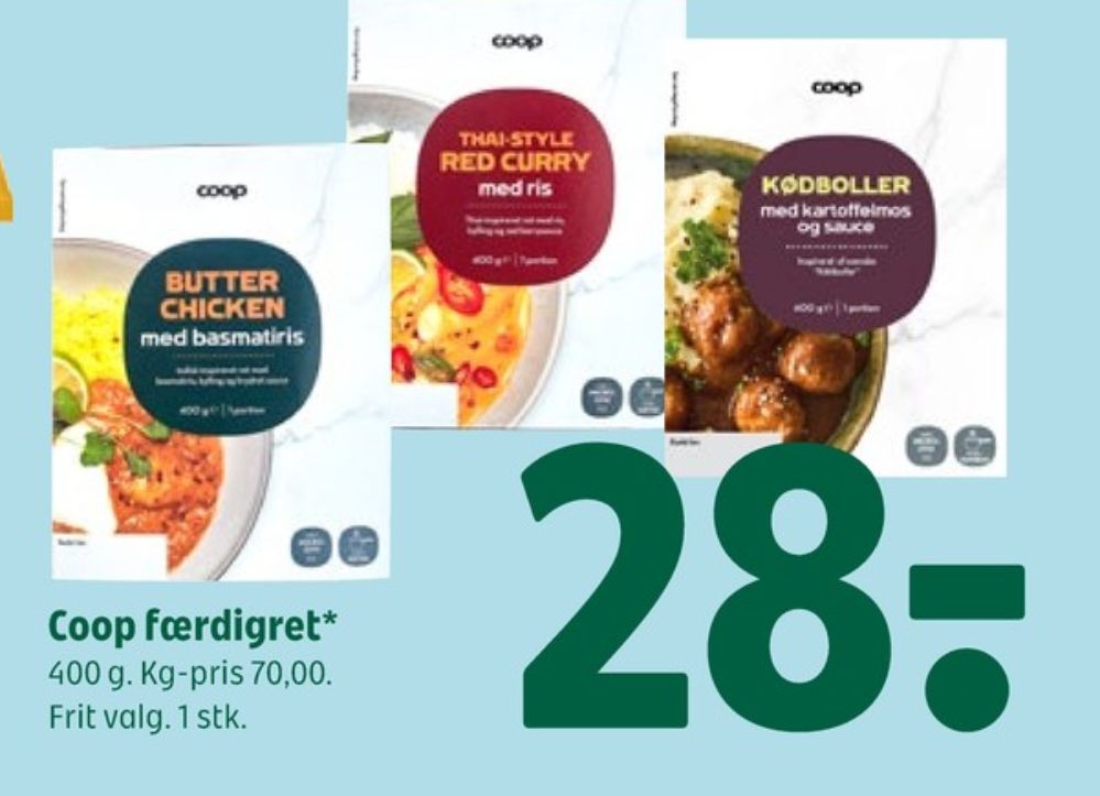 Coop, Kødboller med Kartoffelmos of Sauce