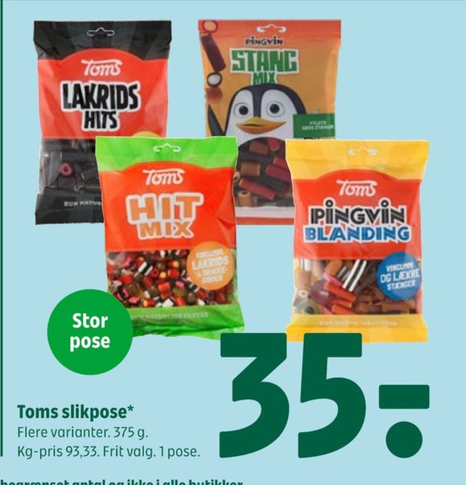 Toms LakridsHits, Slikposer