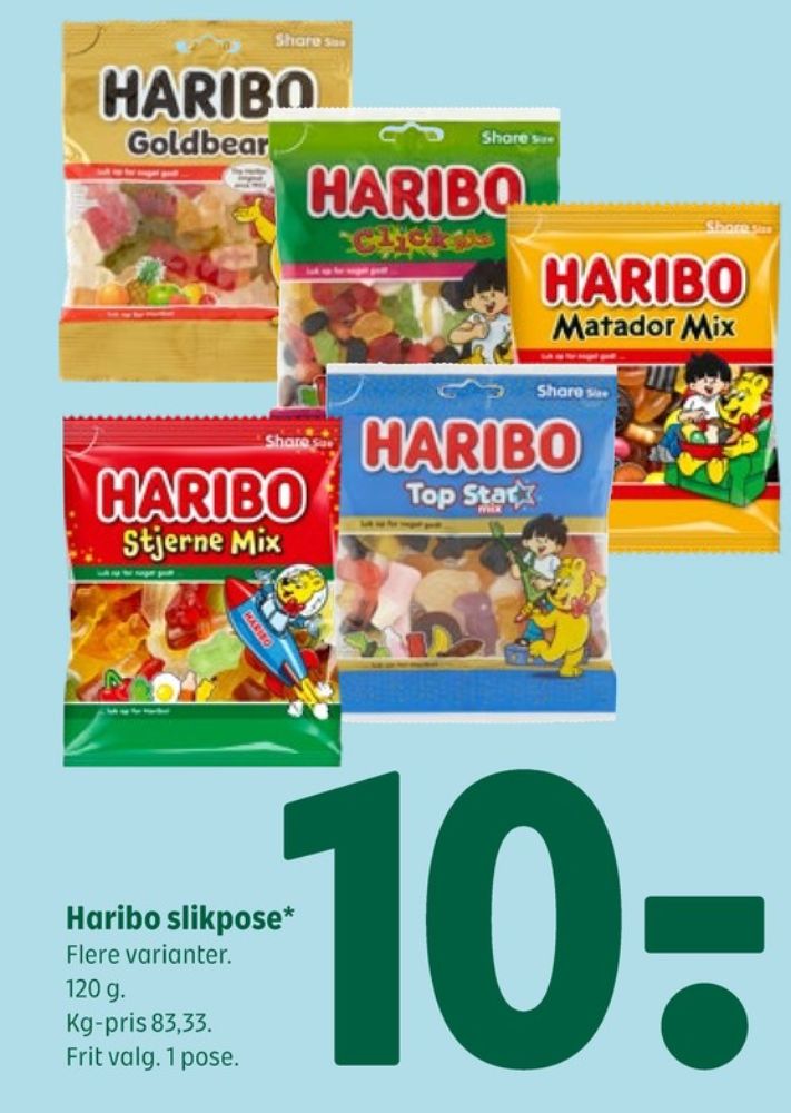 Haribo Stjernemix, Slikposer