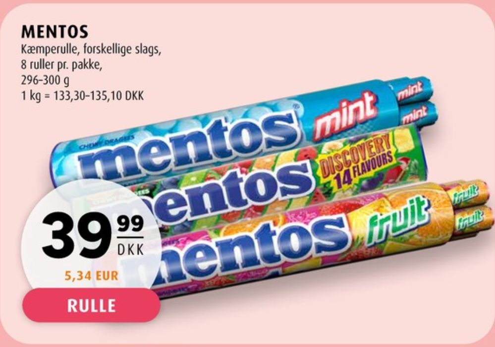 Mentos, Pastiller Mint