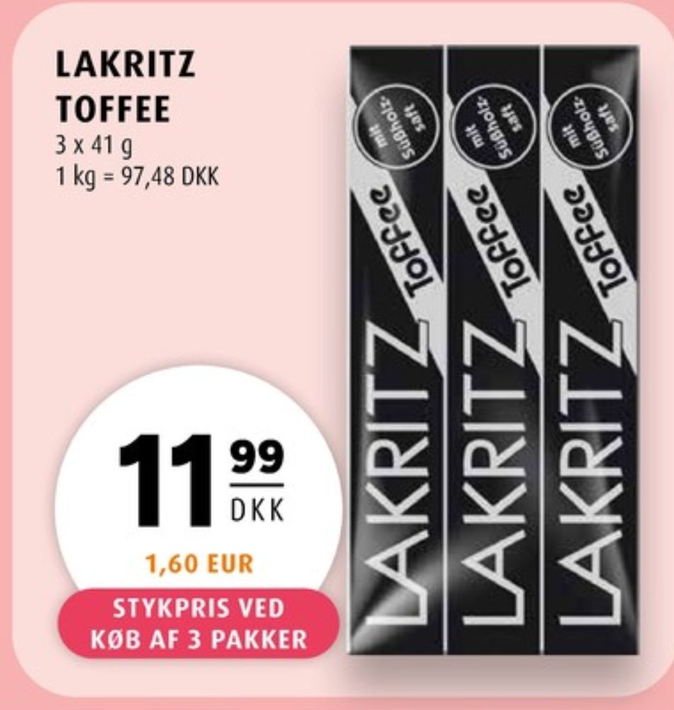 Lakritz, Pastiller Toffee