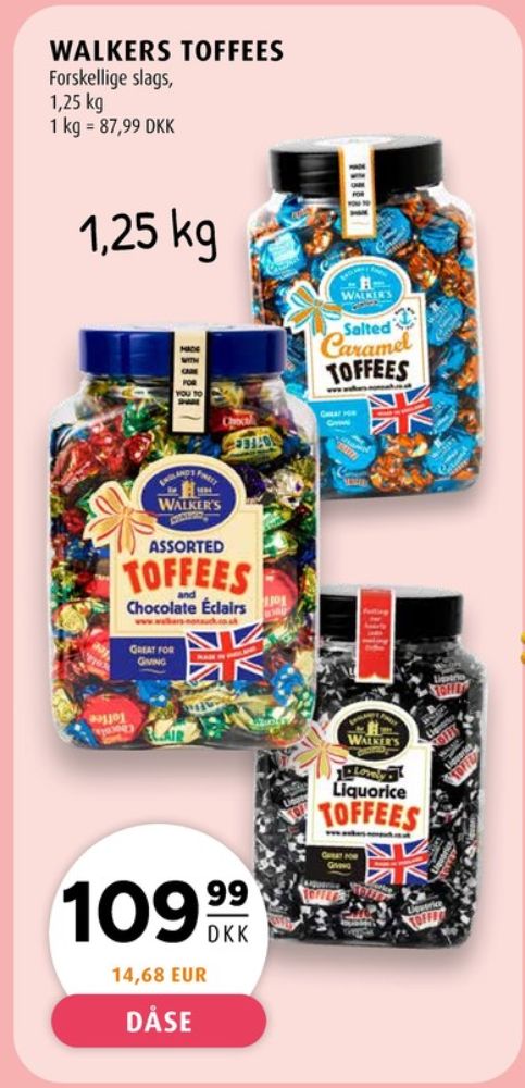 Walkers Assorted Toffees, Karameller