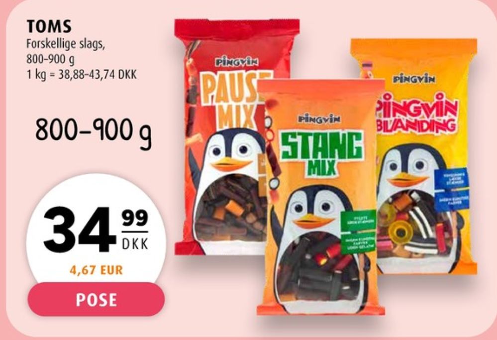 Toms Pingvin Blanding, Slikposer