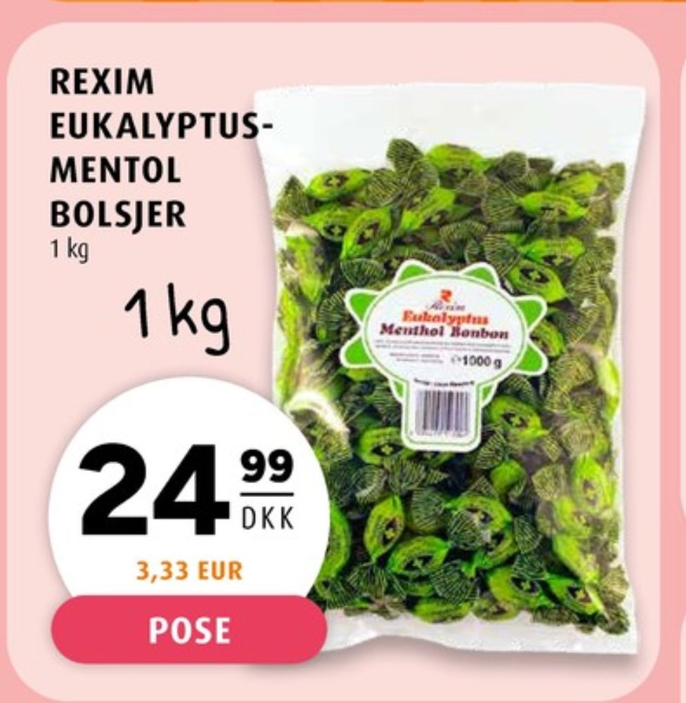 Rexim Eukalyptus Menthol, Bolsjer