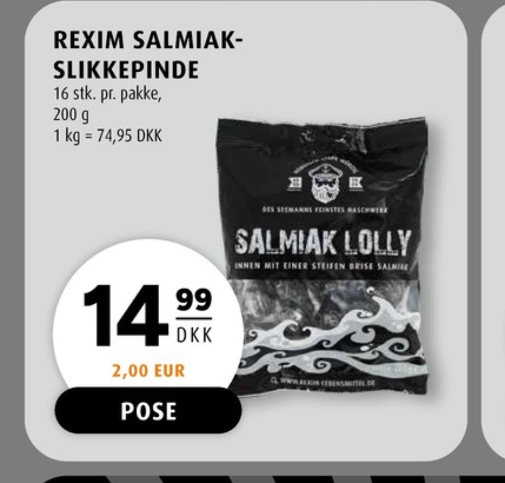 Rexim Salmiak Lolly, Slikkepinde