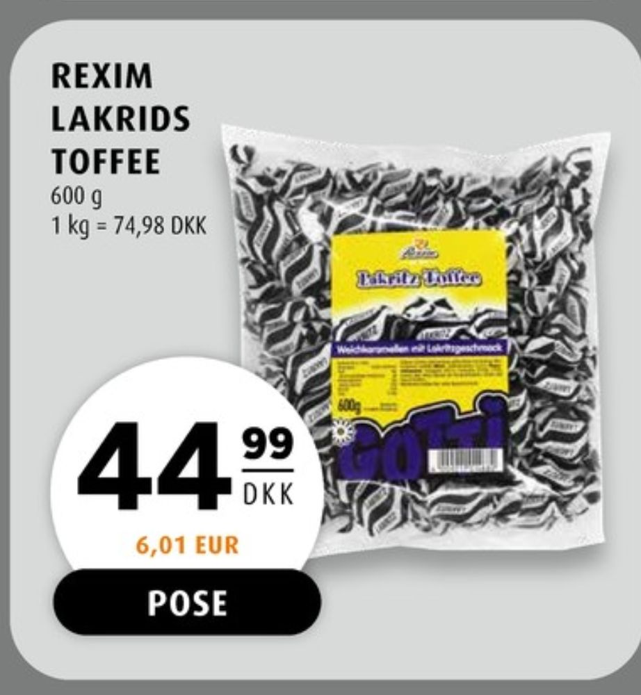 Rexim Lakritz Toffee, Karameller