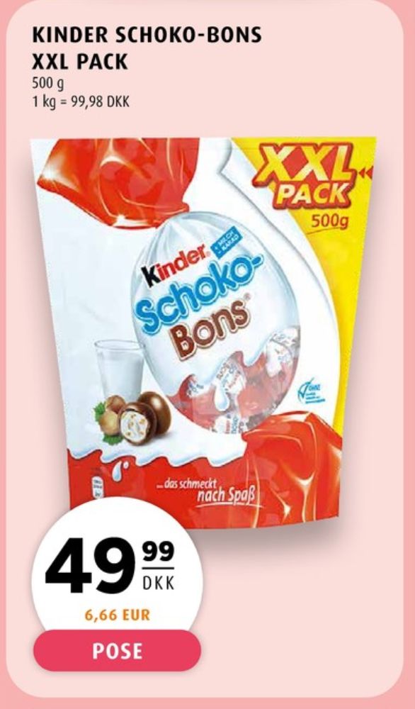 Kinder Schoko Bons, Chokoladeposer