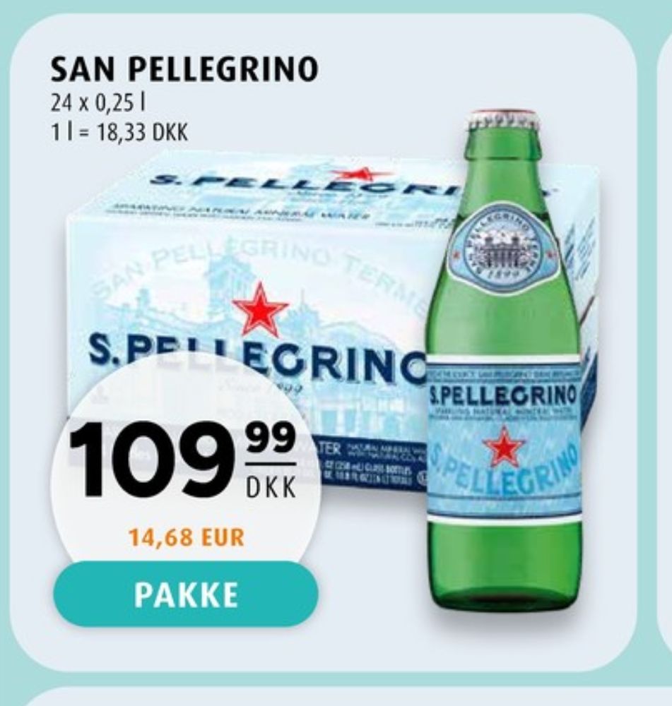 San Pellegrino, Mineralvand med brus 24 pk.