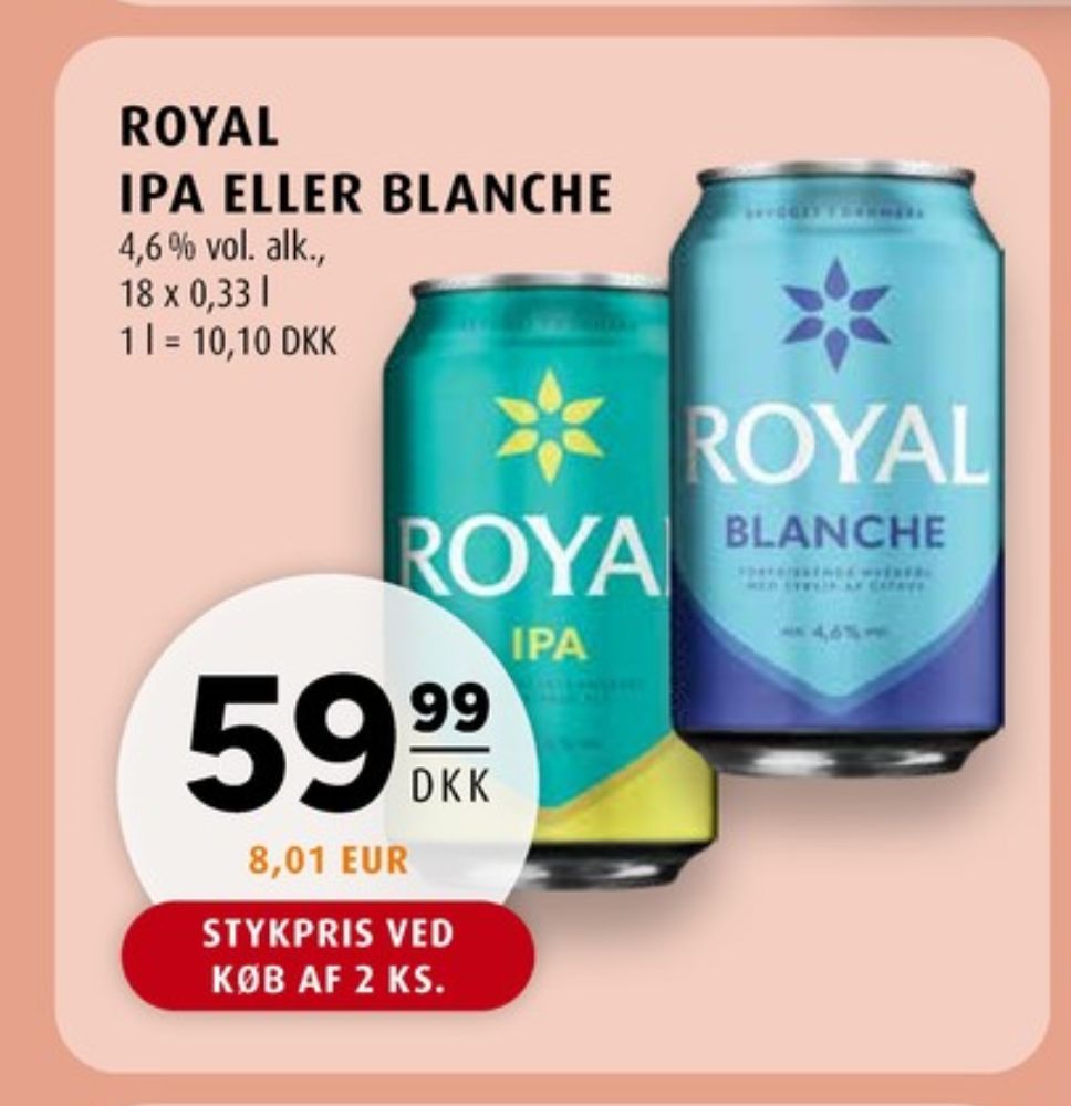 Royal Blanche, Øl 18 pk.