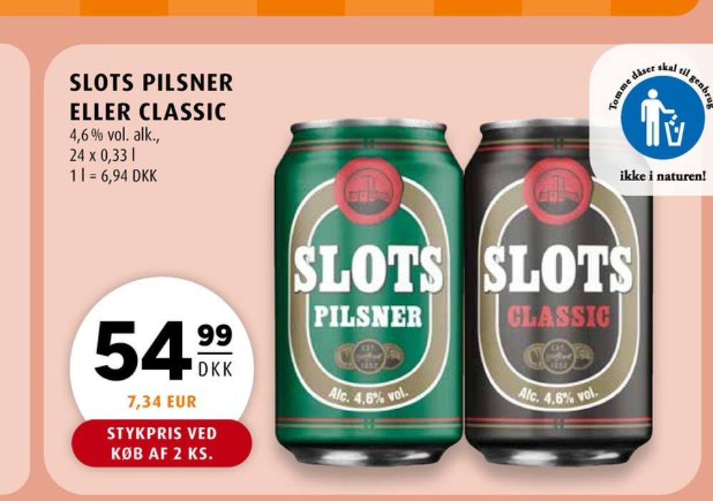 Slots Pilsner, Øl 24 pk.