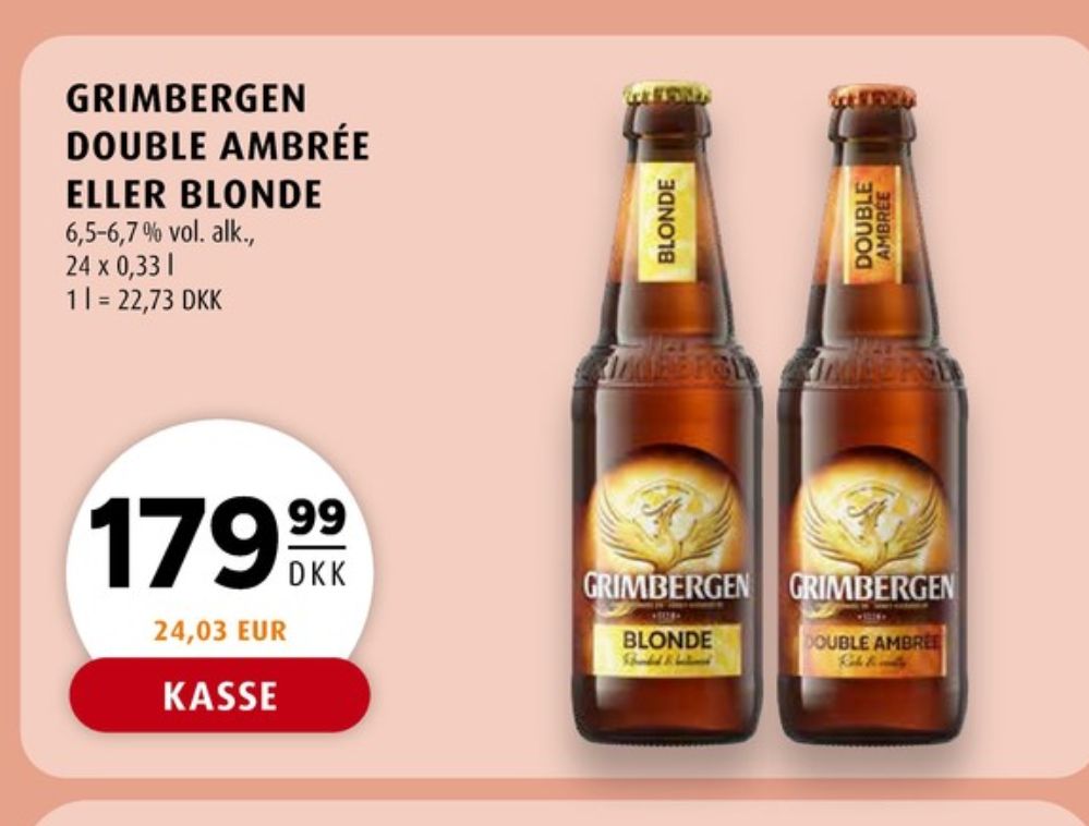 Grimbergen Double Ambrée, Specialøl 24 pk.