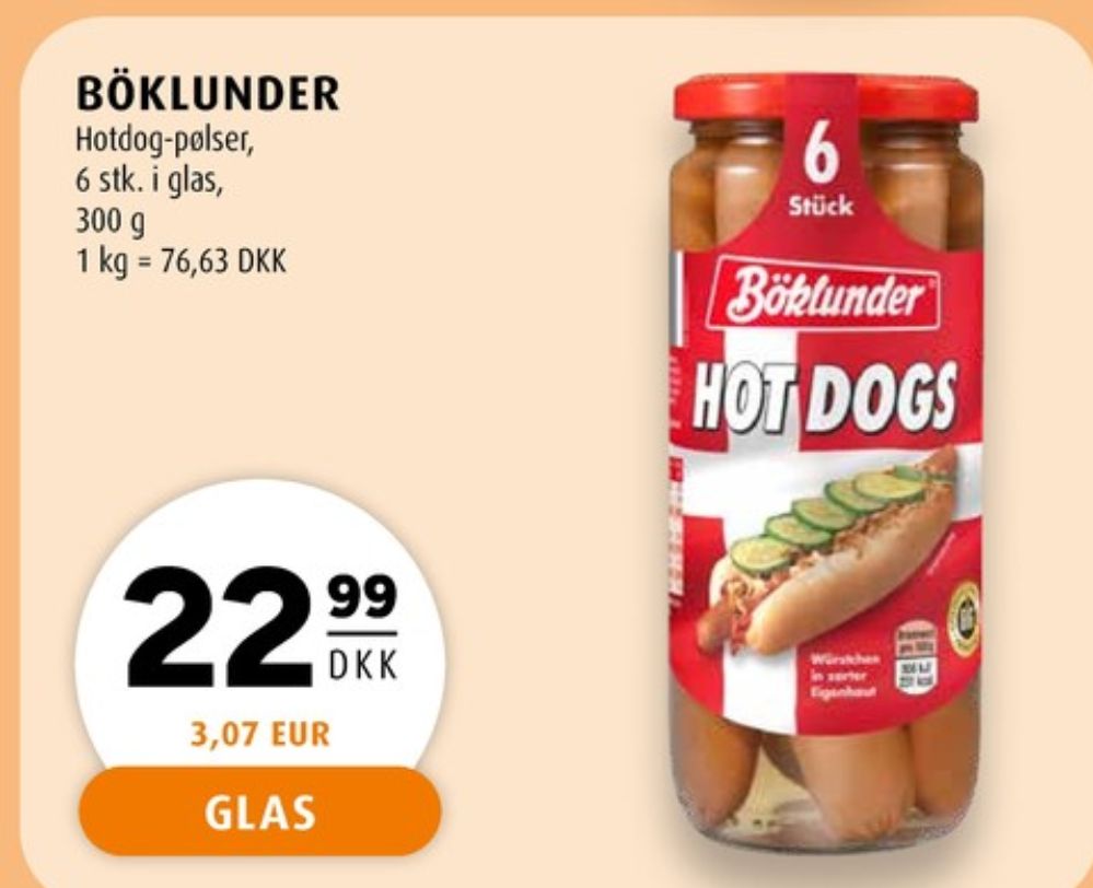 Böklunder, Hotdogpølser