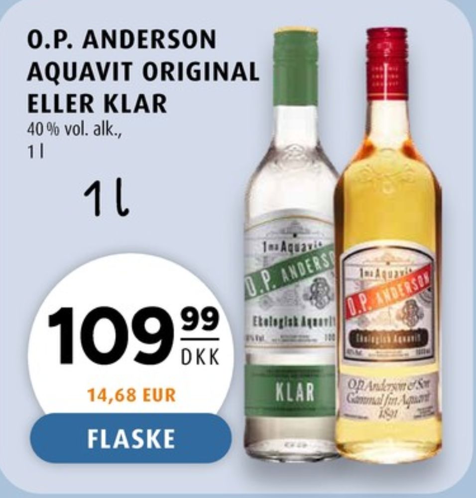 OP Anderson Klar Krydret, Akvavit