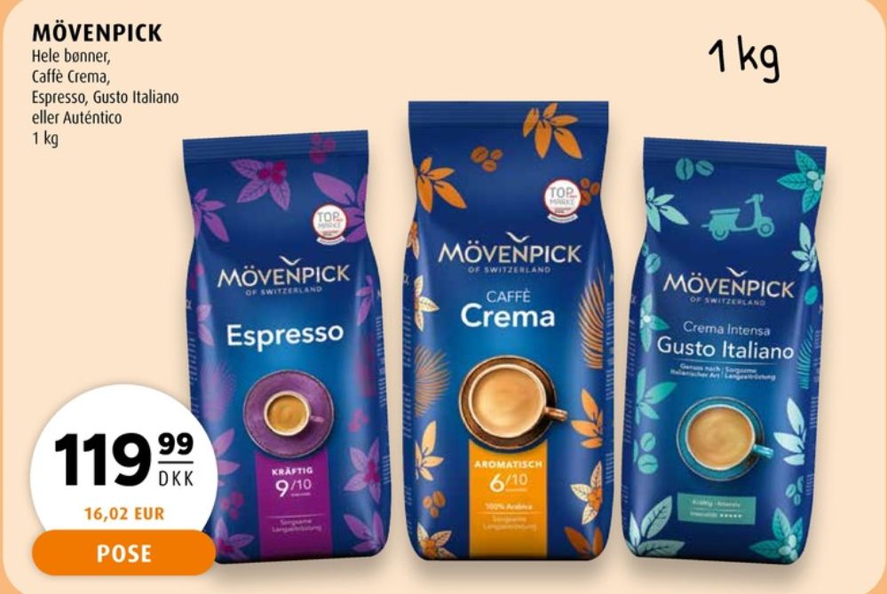 Mövenpick Espresso, Kaffebønner