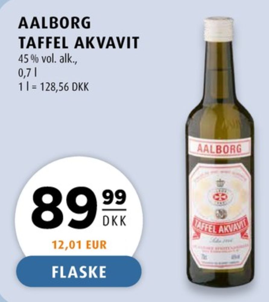 AAlborg Taffel Akvavit, Akvavit
