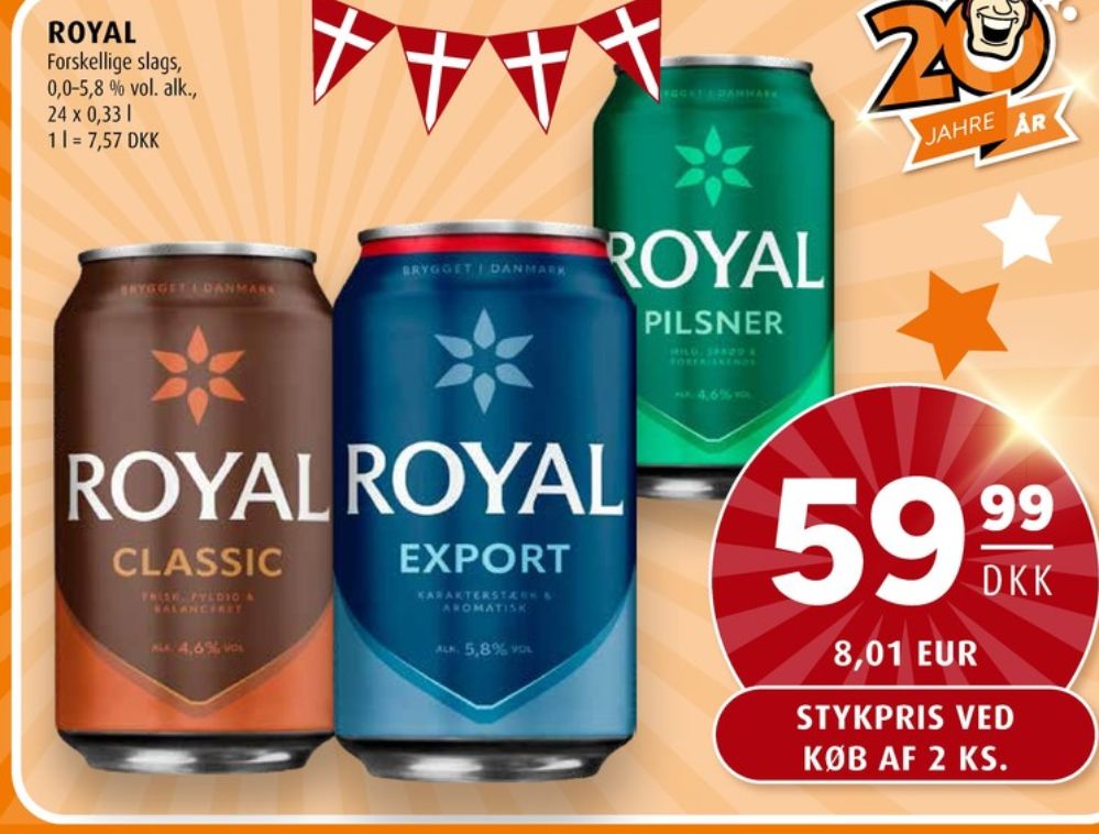 Royal Classic, Øl 24 pk.