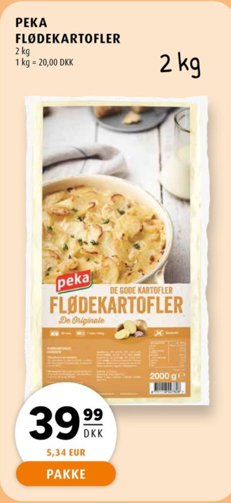Peka, Flødekartofler