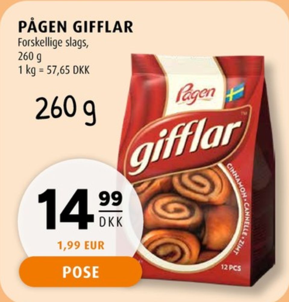 Pågen, Gifflar kanel