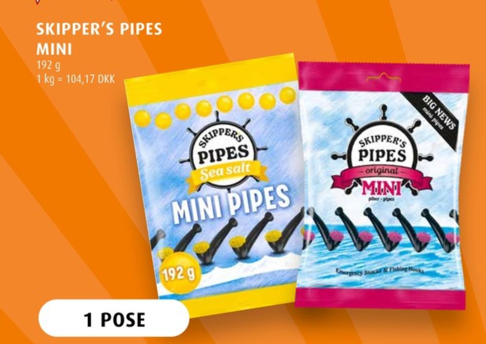 Skippers Pipes, Lakridspiper Seasalt Mini