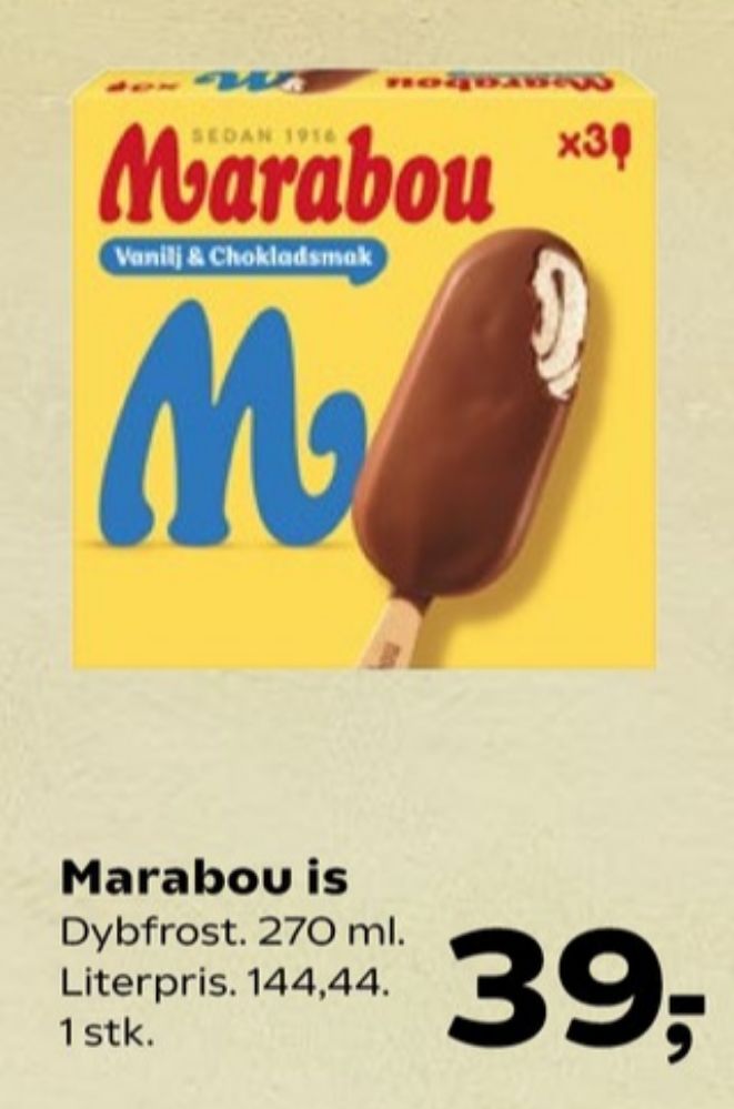 Marabou, Ispinde Vanilje med chokolade