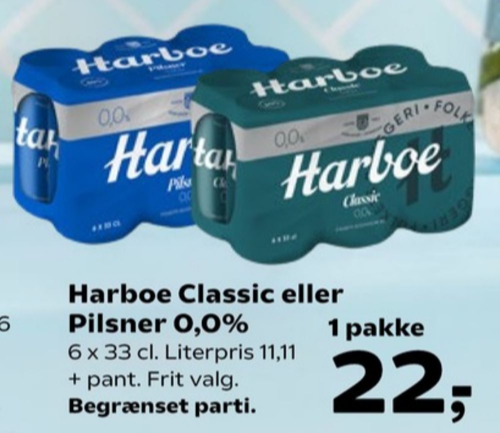 Harboe Classic 0,0%, Øl - Alkoholfri 6 pk.