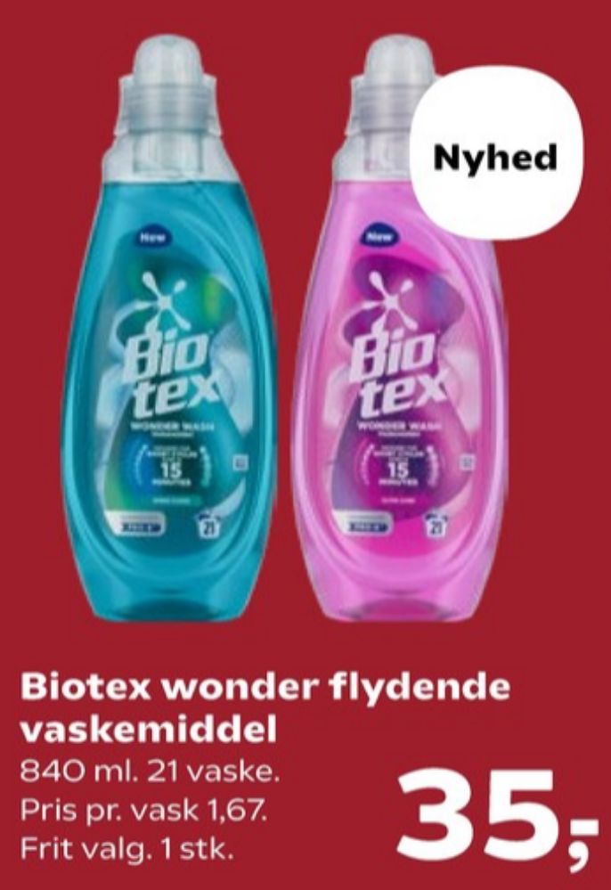 Biotex, Vaskemiddel-flydende