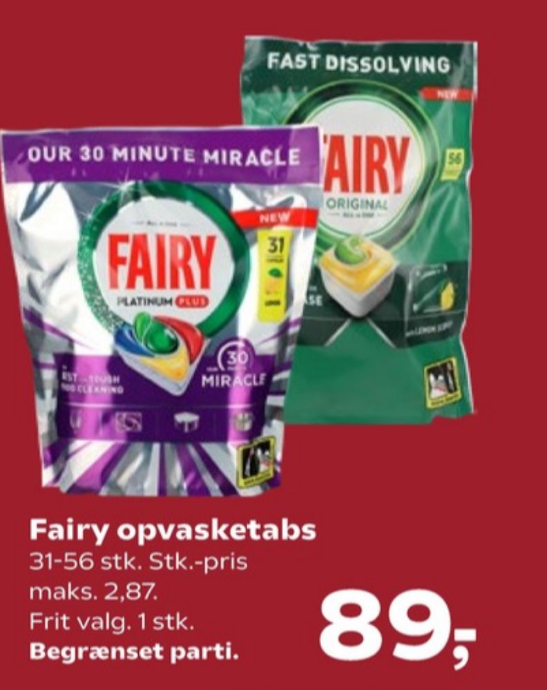 Fairy, Maskinopvask-tabs