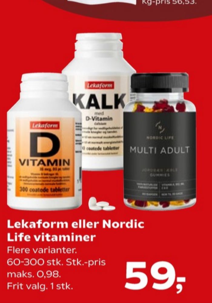 Lekaform, Vitaminer