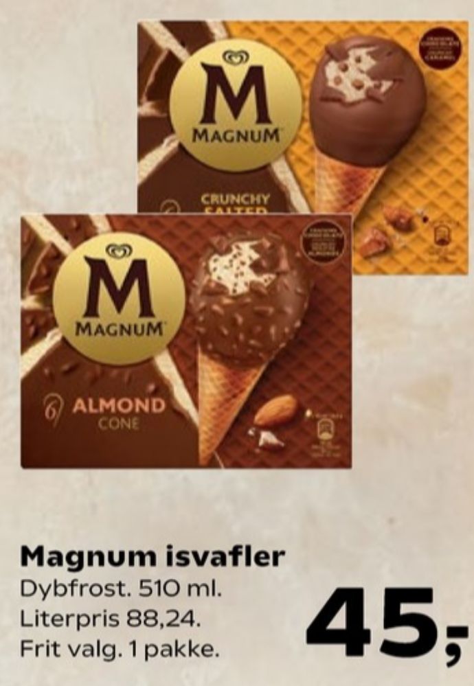 Magnum, Crunchy Salted Caramel Isvafler