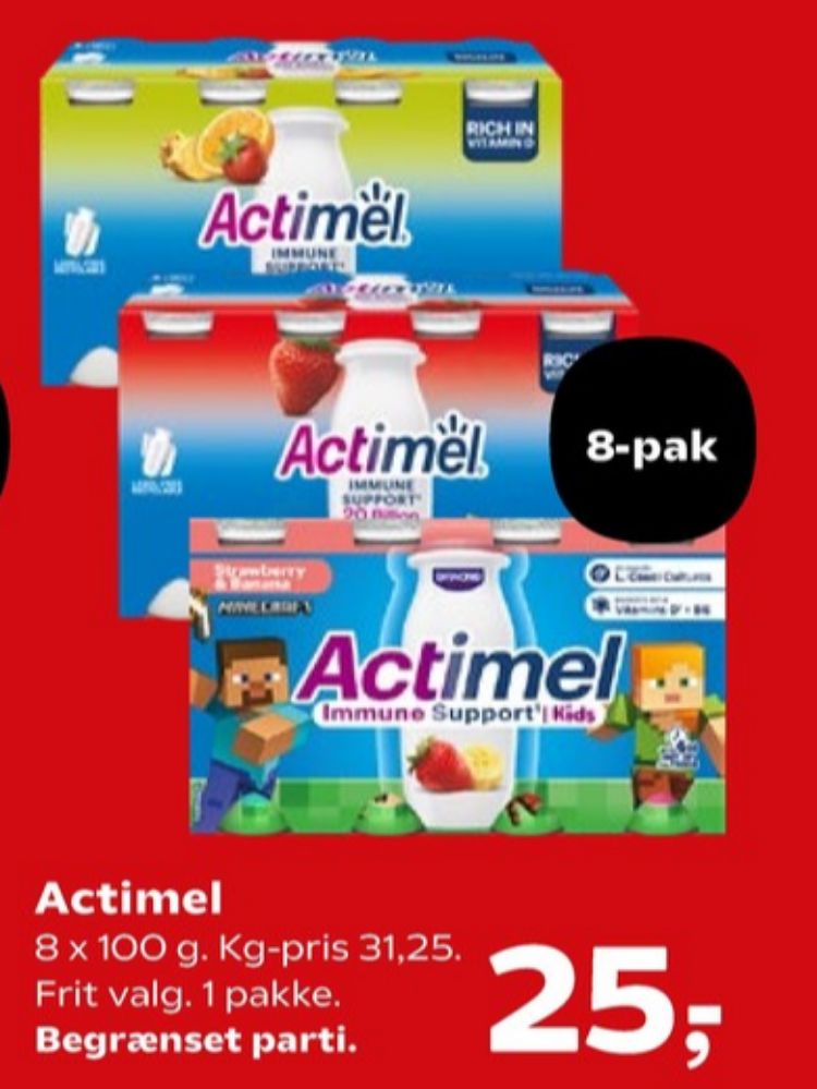 Danone Actimel, Drikkeyoghurt Jordbær & Banan