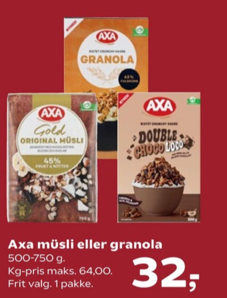 Axa, Crunchy havre Granola 