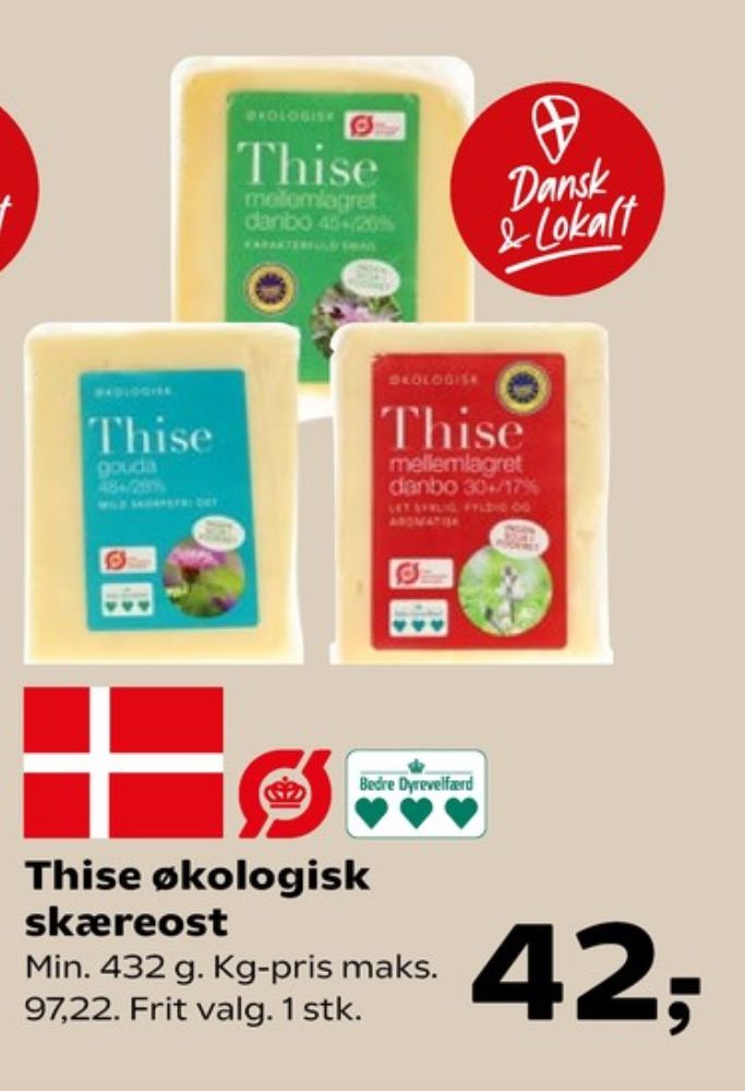 Thise, Skæreost Danbo Mellemlagret 45+/25%