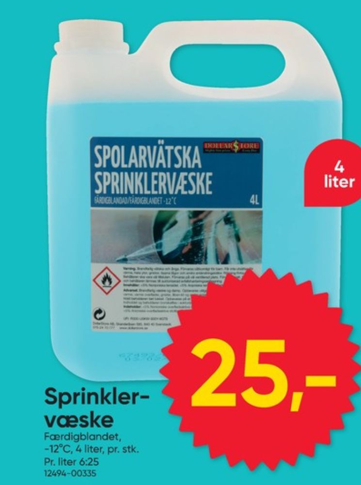 Dollarstore, Sprinklervæske