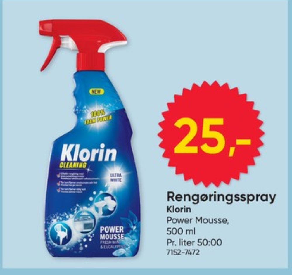 Klorin, Rengøringsmiddel