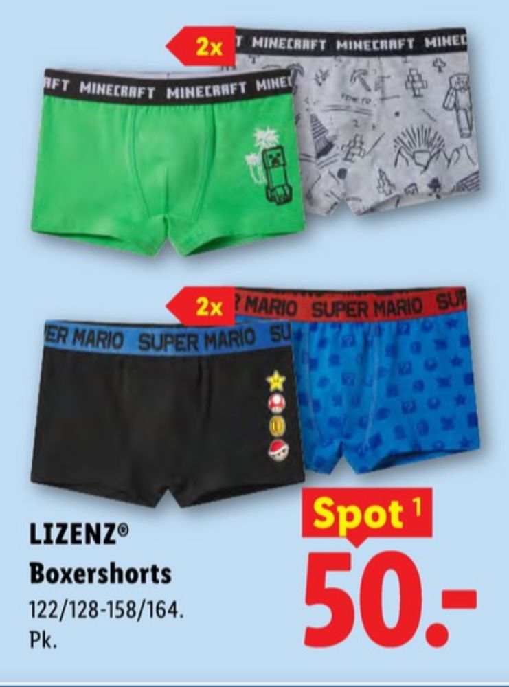 Lizenz, Boxershorts