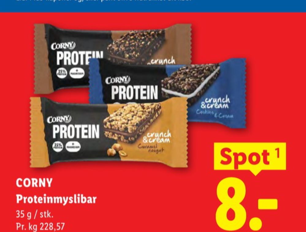 Corny, Protein Crunch & Cream Caramel Nougat Myslibar