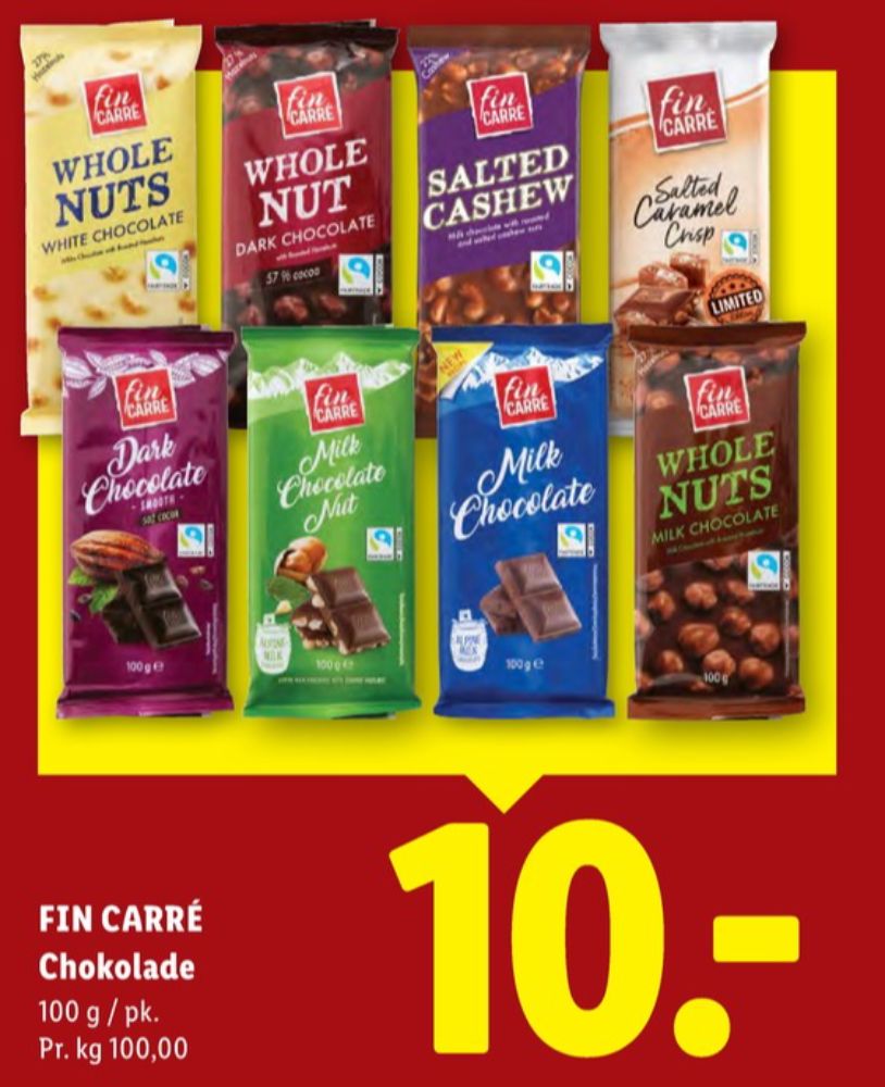 Fin Carré, Chokoladeplade Whole Nut White