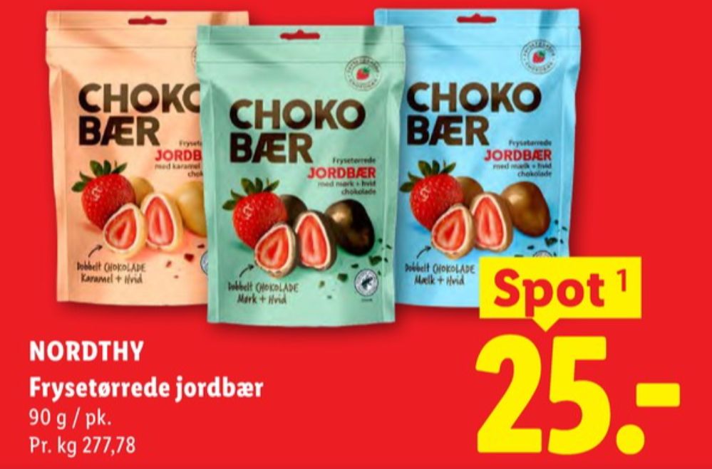 Nordthy, Chokobær Jordbær Mørk Hvid
